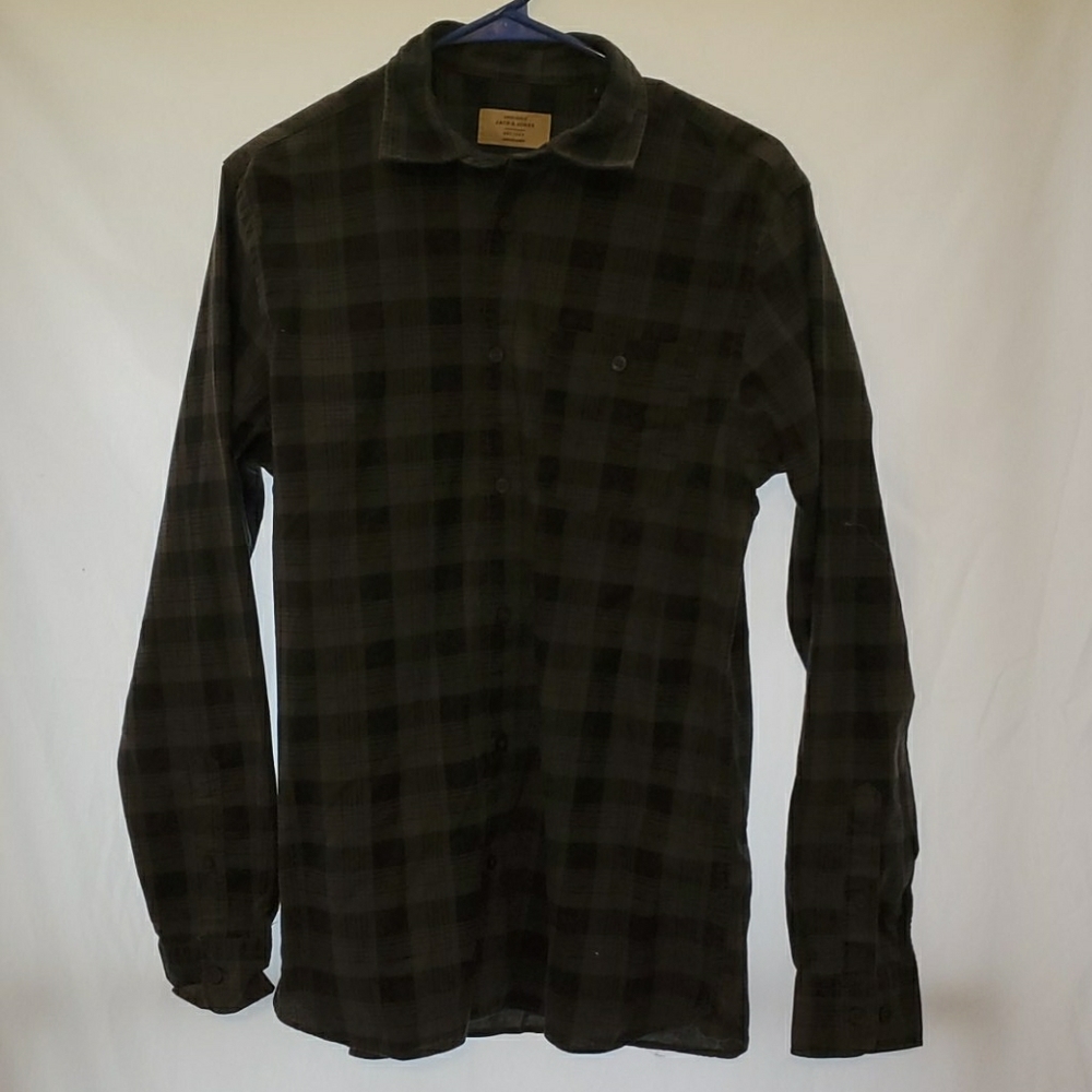 Black and Gray long sleeve button down Shirt
